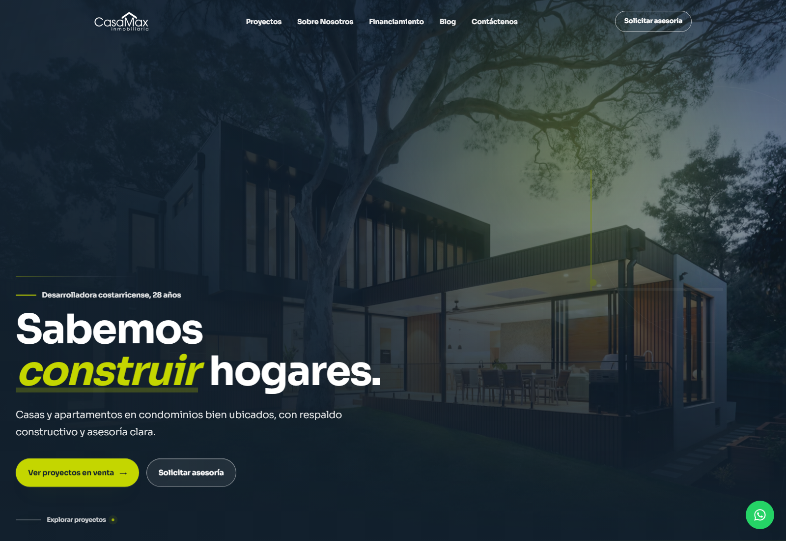 CasaMax. Un sitio de propiedades con confianza, llamadas claras y rutas directas para captar interesados.